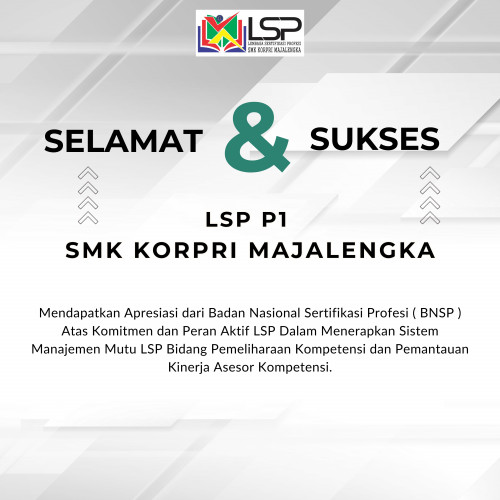 LSP P1 SMK KORPRI Majalengka Raih Apresiasi dari BNSP