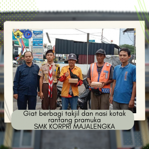 Giat berbagi Nasi kotak dan Takjil rantang pramuka siswa-siswi SMK Korpri Majalengka